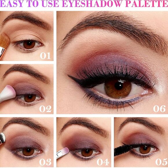 105‑Color Eyeshadow Palette + 6‑Piece Brush Set – Matte & Shimmer – NWT - Picture 6 of 6